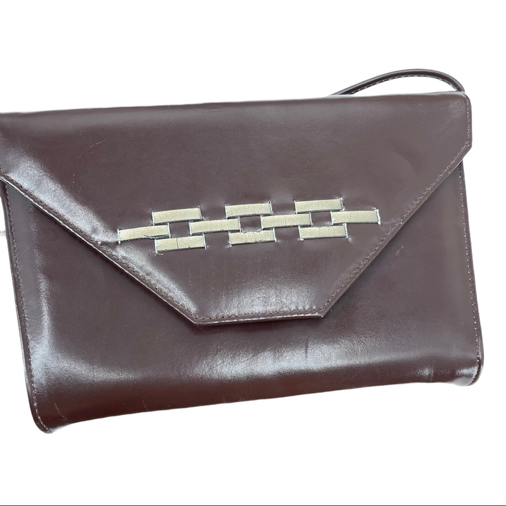 Vintage 60s Brown Purse Thin Strap - Picture 4 of 5